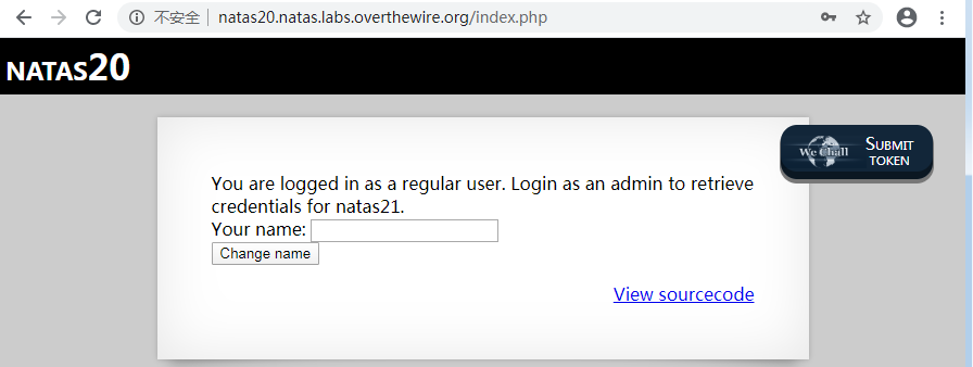 Natas20 Writeup(Session登录,注入参数)