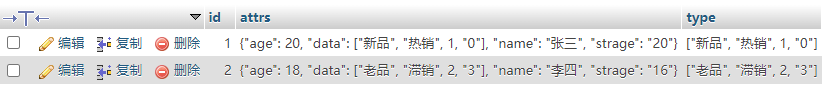 mysql json 数据结构查询
