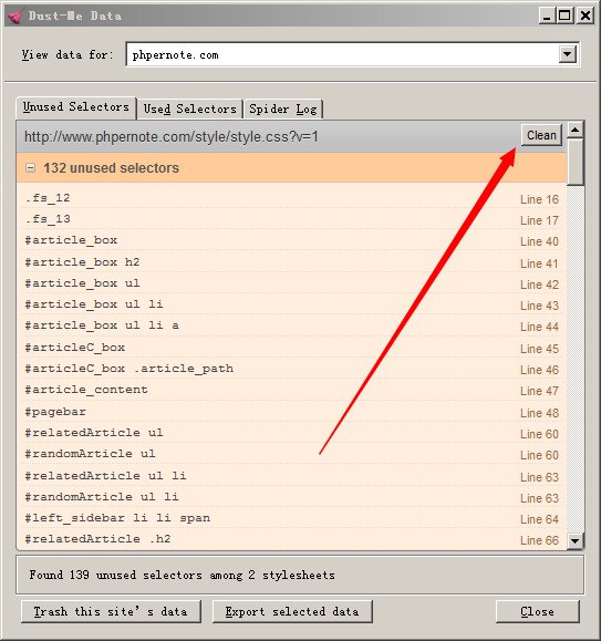 快速查找并删除多余的CSS代码(Dust-Me Selectors的用法) 2 快速查找并删除多余的CSS代码(Dust-Me Selectors的用法) 2